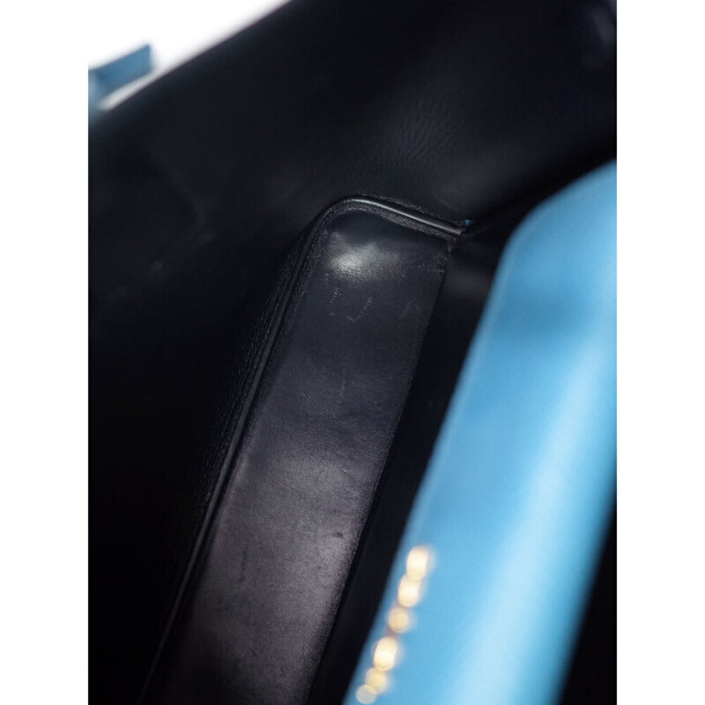 Prada Double Saffiano leather tote bag top handles Blue - Picture 8 of 9